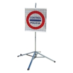 Roll Up Sign & Stand - Control Policia Spanish Reflective Roll Up Tripod Traffic Sign